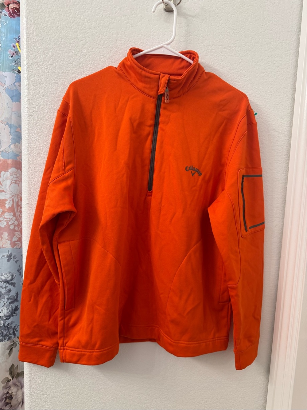 Callaway Bright Orange Half-Zip Golf Pullover men’s small